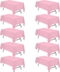Pink Tablecloths for 6 ft Rectangle Tables 60 x 102 in - Pack of 10