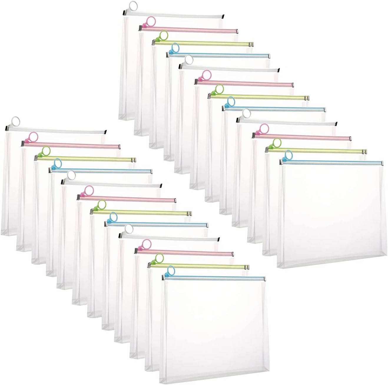 9x12 Clear Zip Plastic Envelopes by YESSART - 24 Pack