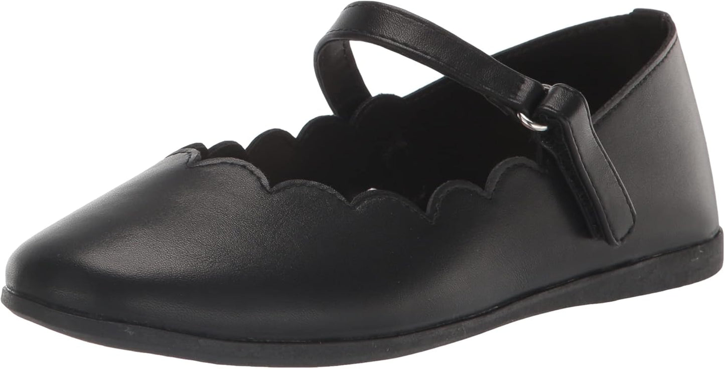 Flexible Closed Toe Maryjane Flats for Girls in Faux Leather