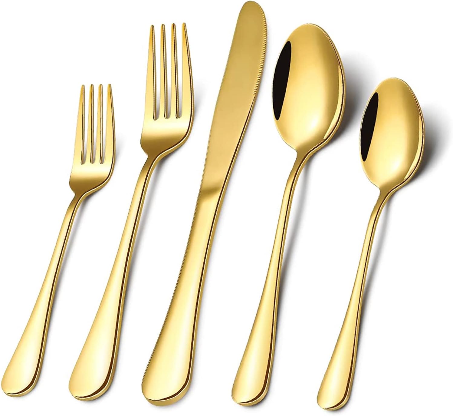 Gold Silverware Flatware Set for 8 - Elegant 40 Piece Cutlery