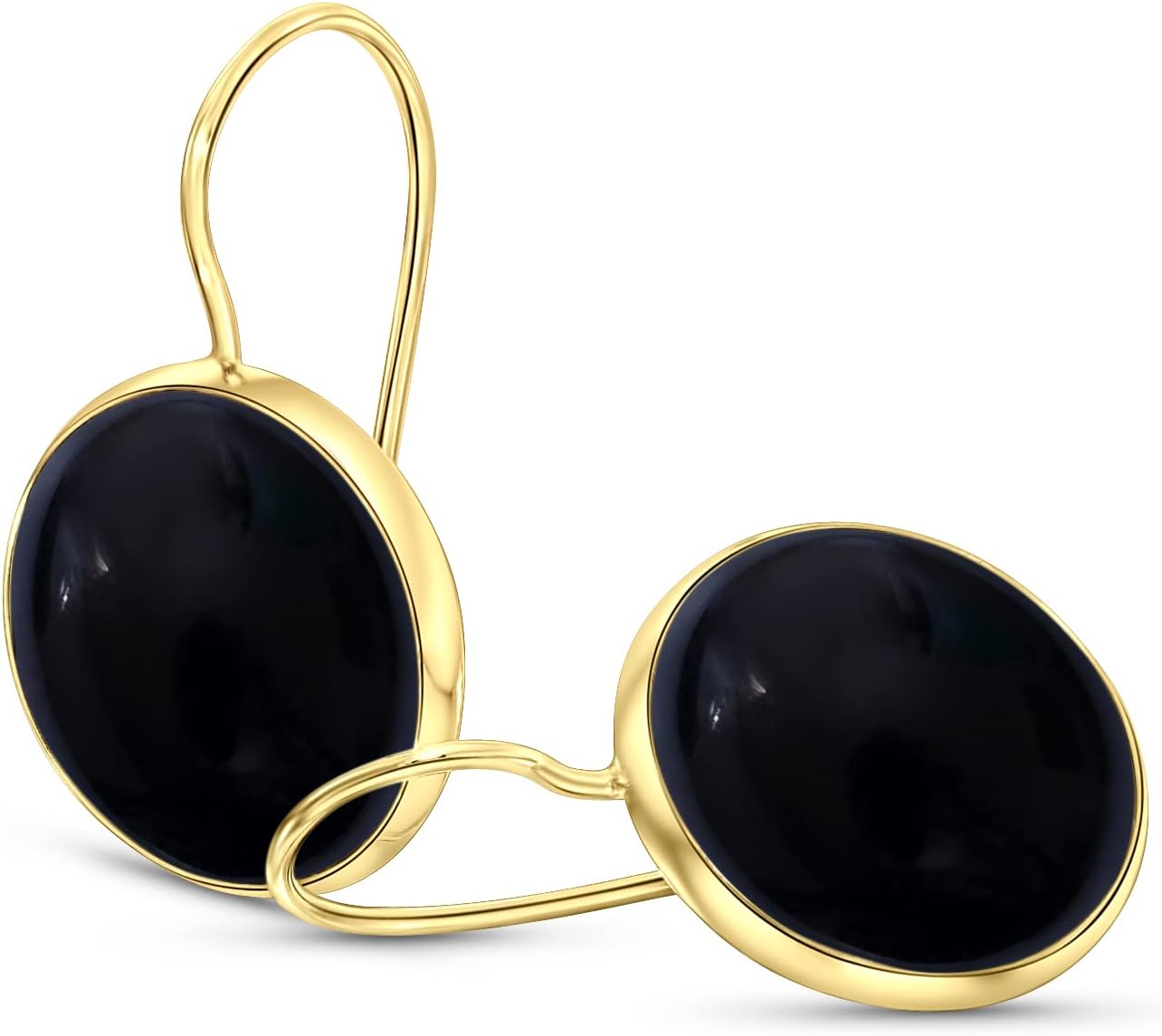14K Gold Gemstone Earrings - Elegant Dangle Jewelry for Women