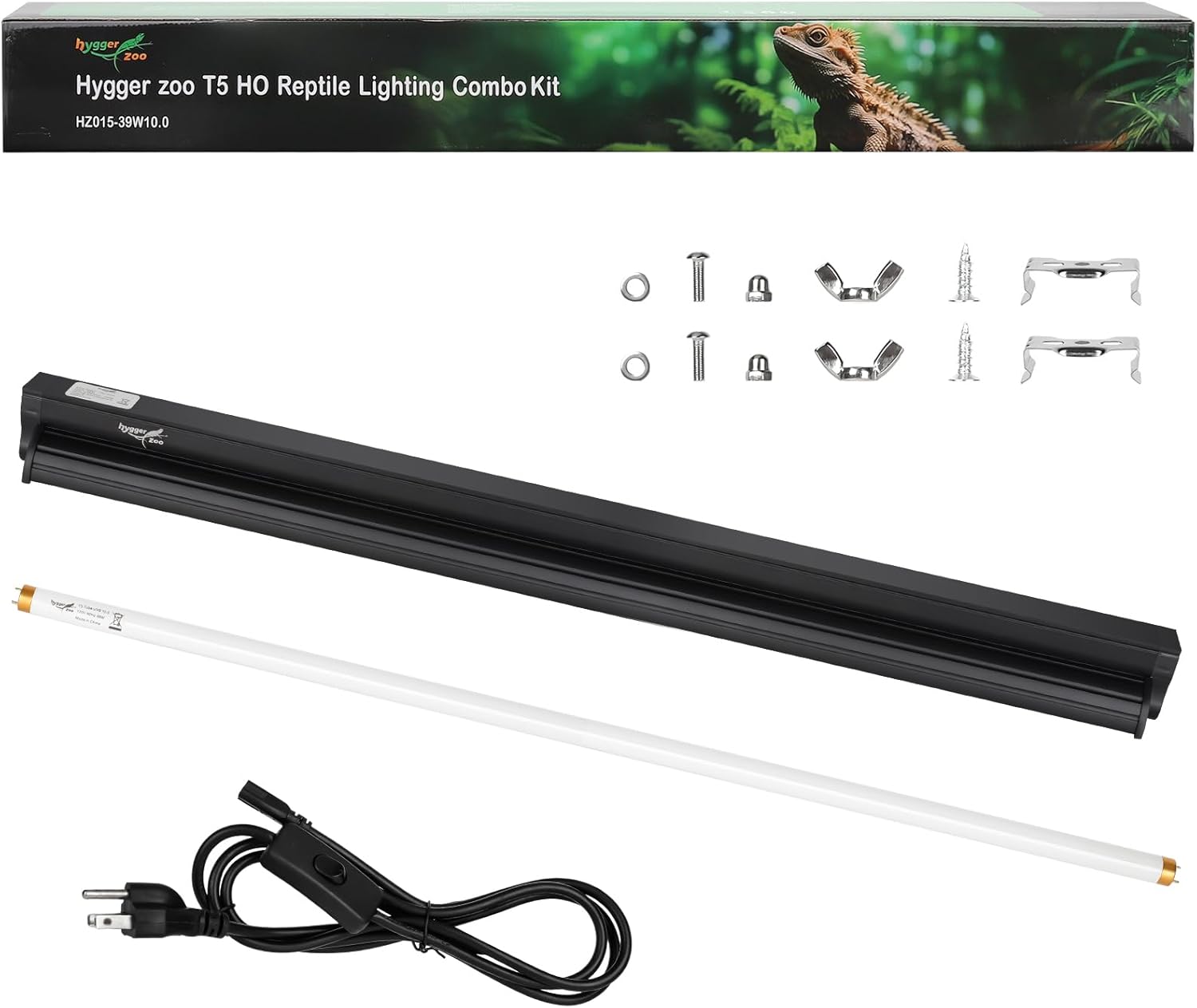 T5 UVB Reptile Light Fixture for Bearded Dragons and Turtles