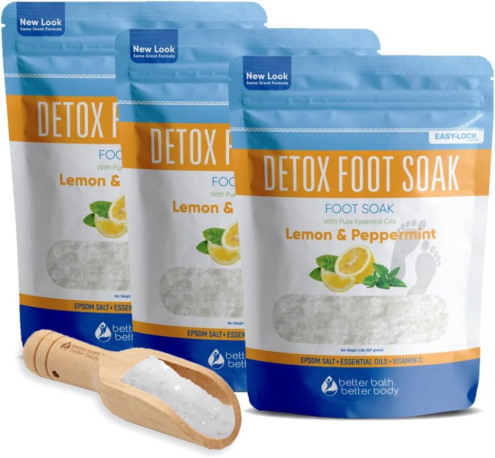 Detox Foot Soak Bundle with Essential Oils for Dry Feet Relief