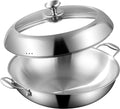 Tri-Ply Stainless Steel Wok Pan for Induction Cooking 14in