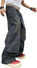Men's Irregular Sutures Y2K Hip Hop Baggy Jeans Wide Leg Denim Pants
