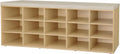 15-Cubby Shoe Storage Bench with Cushion - Natural Long Organizer