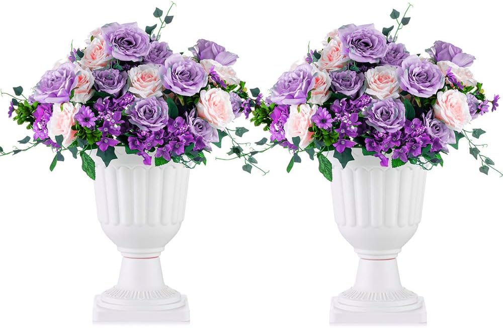 NUPTIO 2 Pcs Classic Urn Planter for Outdoor Garden Use