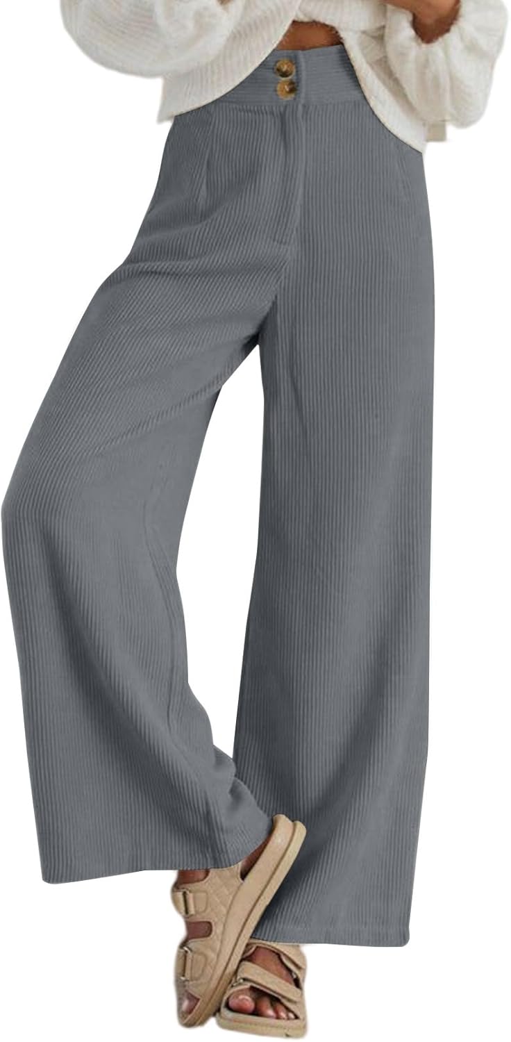 Sidefeel Corduroy Pants for Women: Stylish High Waisted Fit