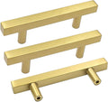 Goldenwarm Brushed Brass Cabinet Knobs and Drawer Pulls 50 Pack