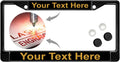 Custom Black Metal License Plate Frame with Powder-Coated Finish
