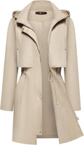 Bloggerlove Rain Jacket for Women Lightweight Waterproof Trench