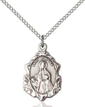 Sterling Silver St. Dymphna Pendant with 18 in Curb Chain - No-Tarnish