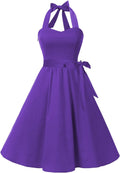 Women's Vintage Polka Audrey Halter Dress 1950s Swing - Flattering Fit