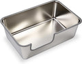 Stainless Steel Cat Litter Box Jumbo XL - High Sides, Low Entry