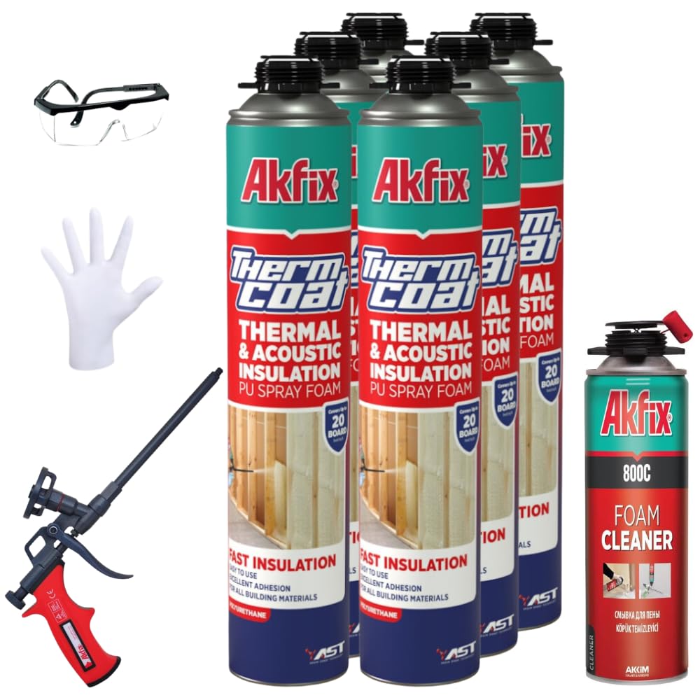 Akfix Thermcoat Spray Foam Insulation Kit for Walls and Attic