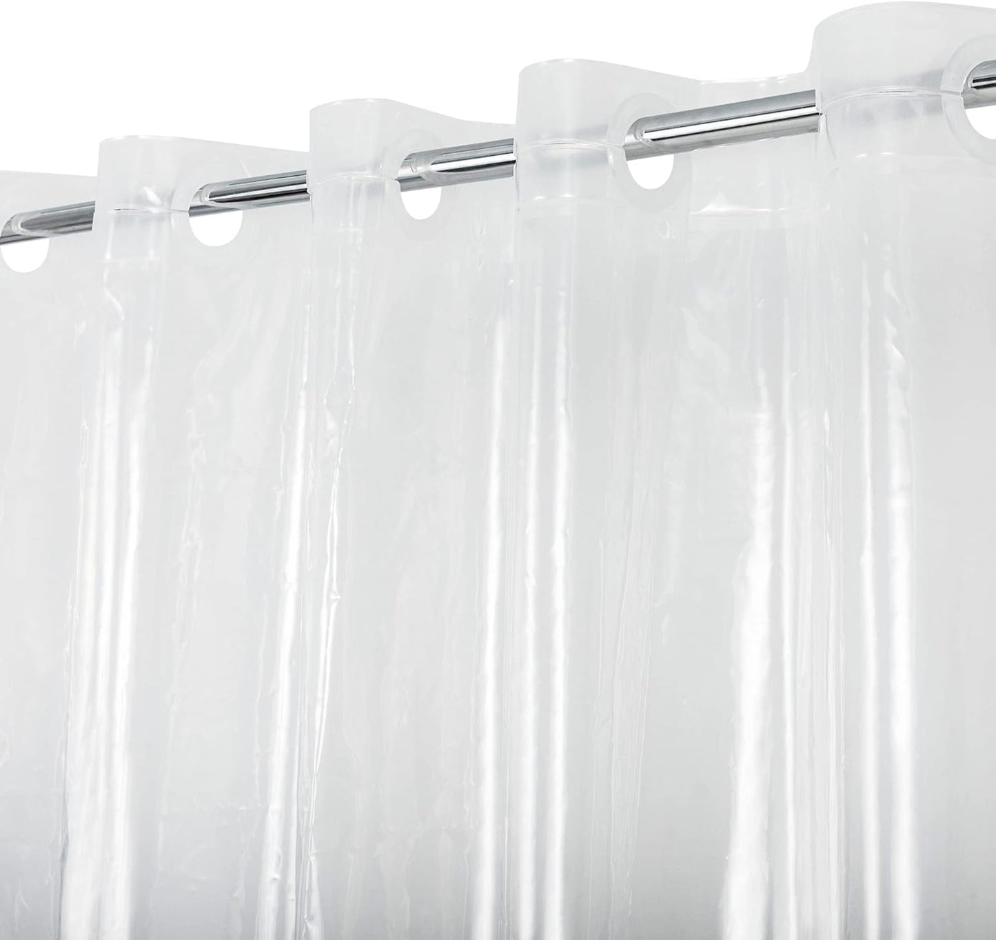 8G Clear PEVA Shower Curtain - No Hooks Needed, Waterproof, PVC Free