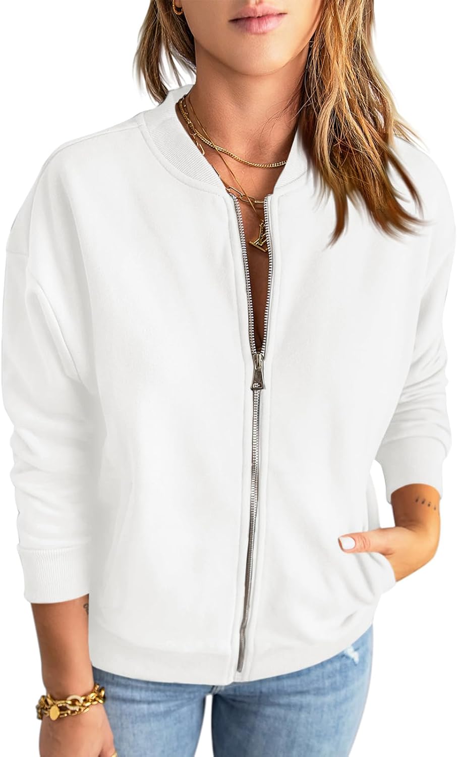 GeGekoko Womens Zip Up Sweatshirts for Casual Fall Style