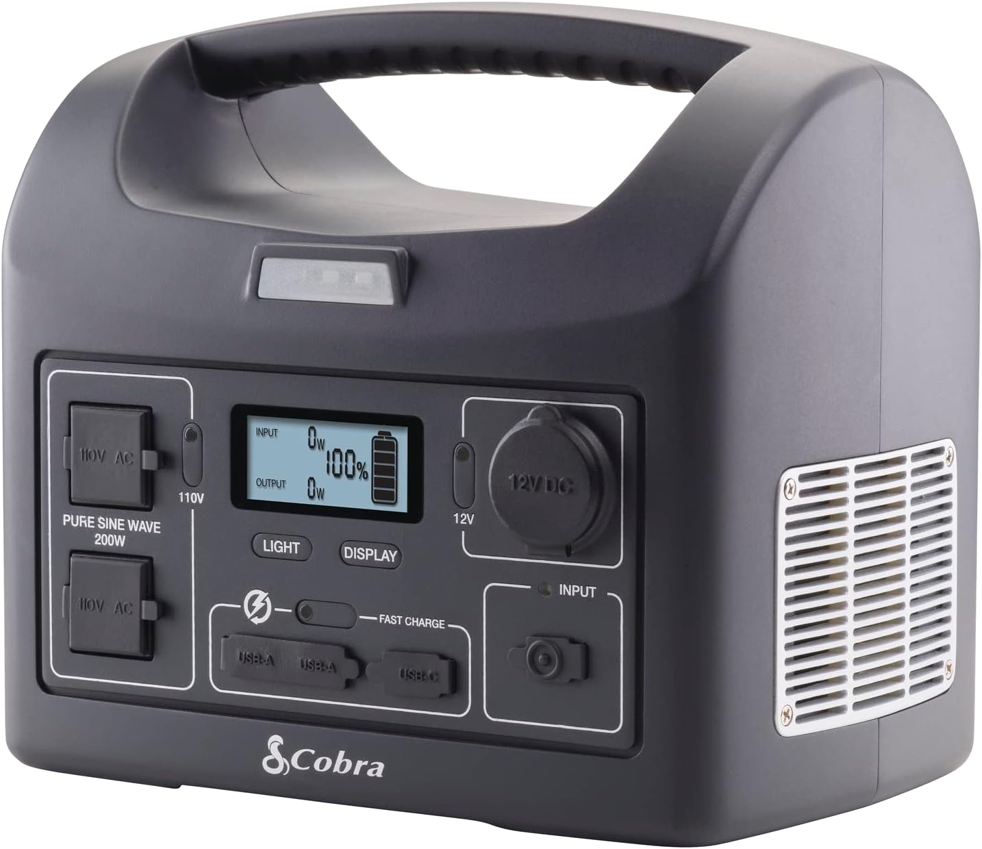 Cobra 200W Power Station - Portable Fast Charge with Pure Sine Wave