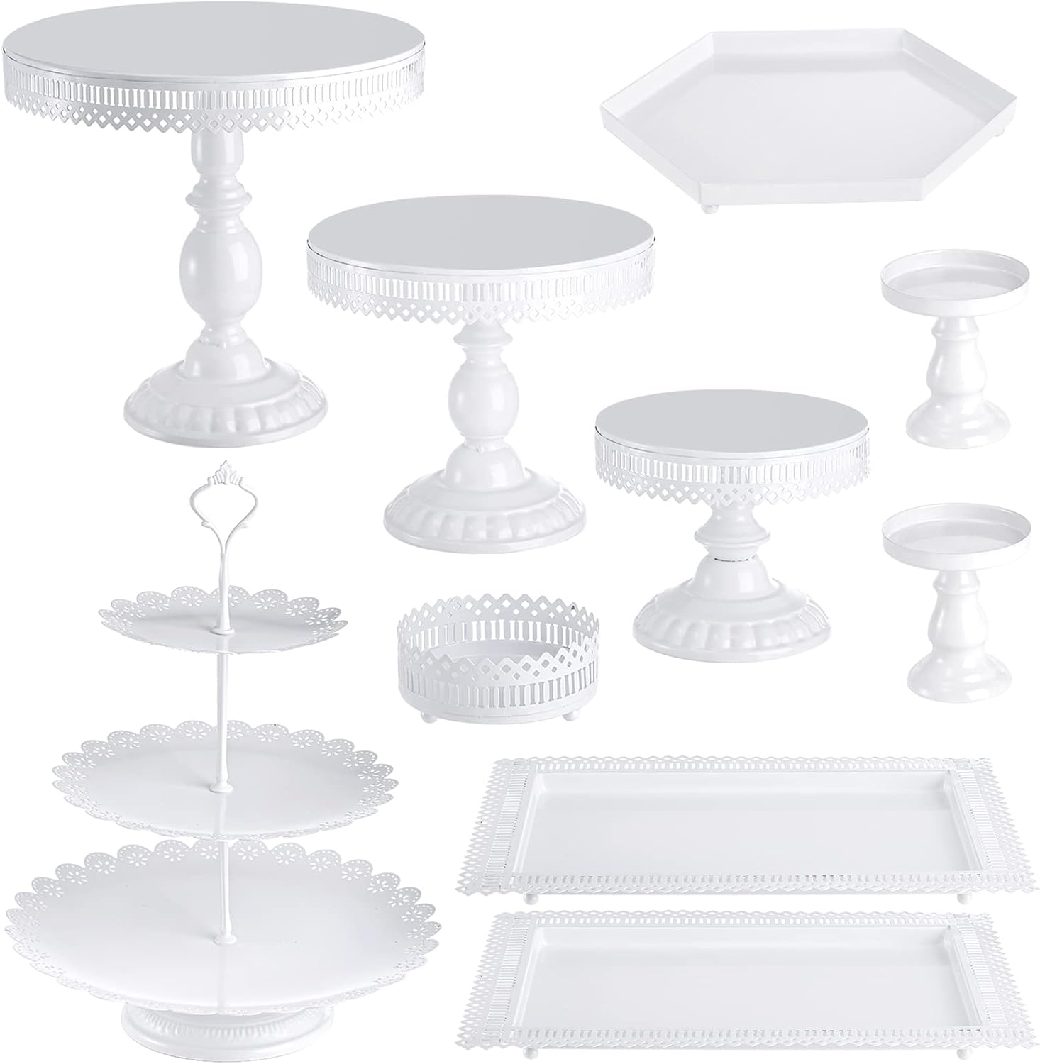 Hedume 10-Set Cake Stands for Weddings and Parties