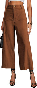 miduo High Waisted Cropped Wide Leg Pants - Comfortable Everyday Fit