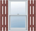 Board-n-Batten Vinyl Shutters 12in x 63in Burgundy Red - Durable Look