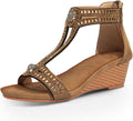 Wedge Sandals for Women Rhinestone Glitter Open Toe - Summer Casual