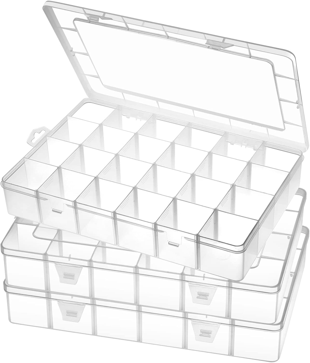 Large 24 Grids Plastic Organizer Box for Jewelry and Crafts