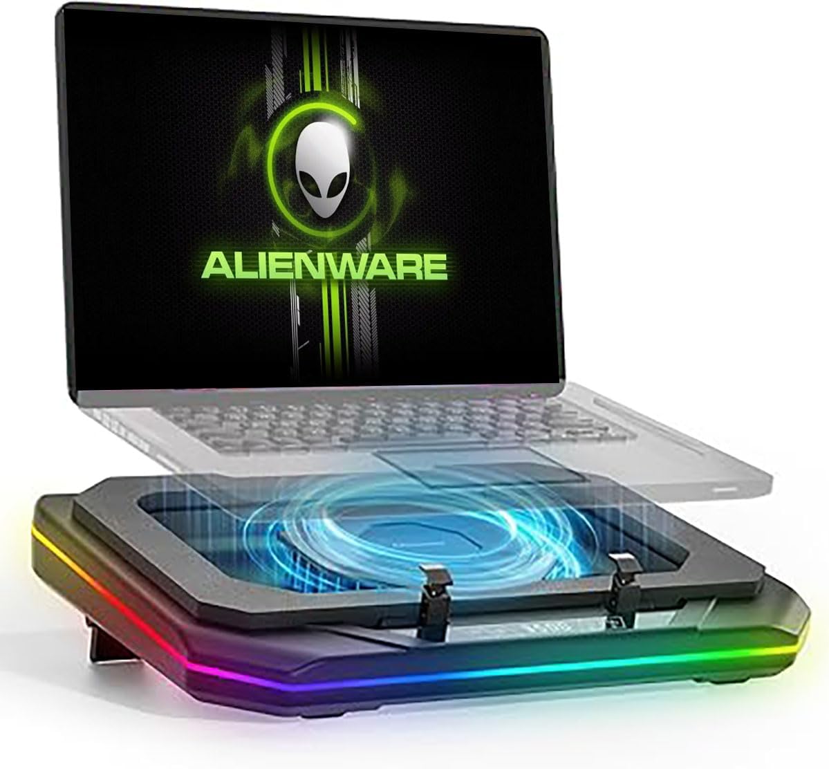 PHAPPY Alienware 18 Gaming Laptop Cooler - Fast Cooling, RGB Lights