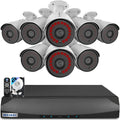 2-Way Audio POE Wired Outdoor Security Camera System - 4K-capable