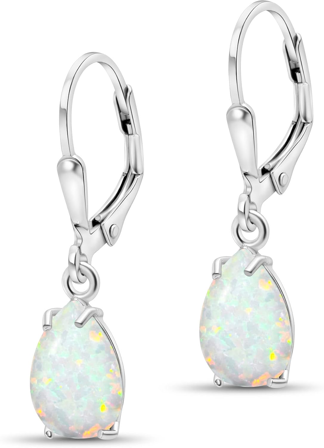 925 Sterling Silver Gemstone Earrings for Women - Opal Elegance