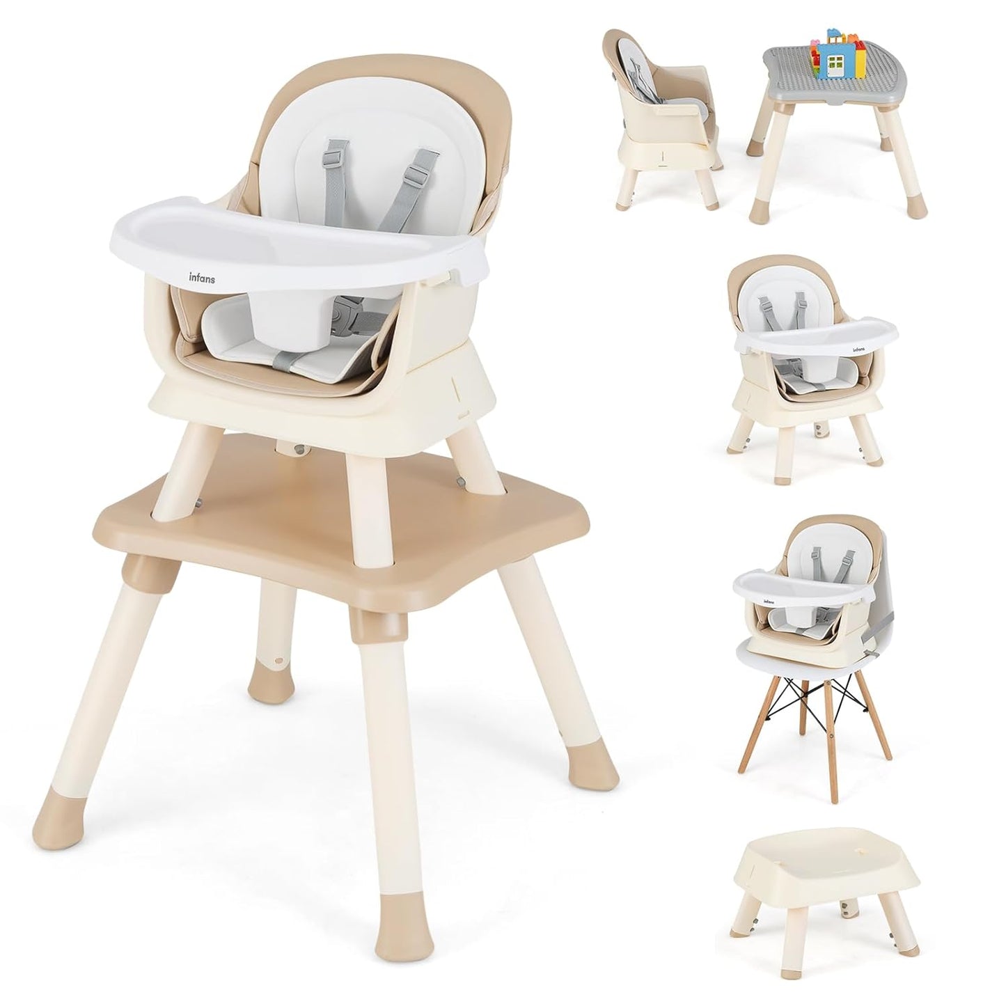 INFANS 8 in 1 Baby High Chair for Toddlers and Infants