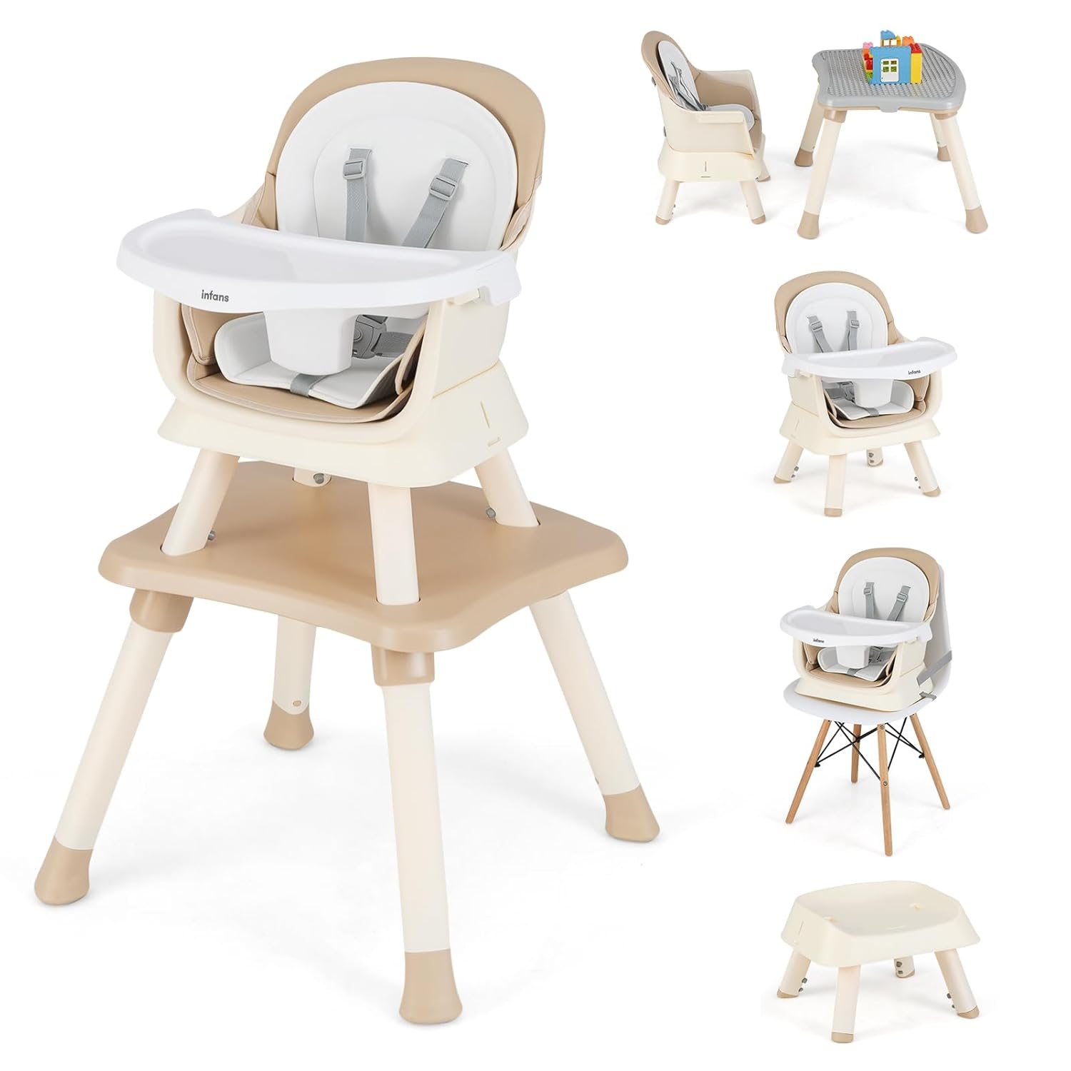 INFANS 8 in 1 Baby High Chair for Toddlers and Infants