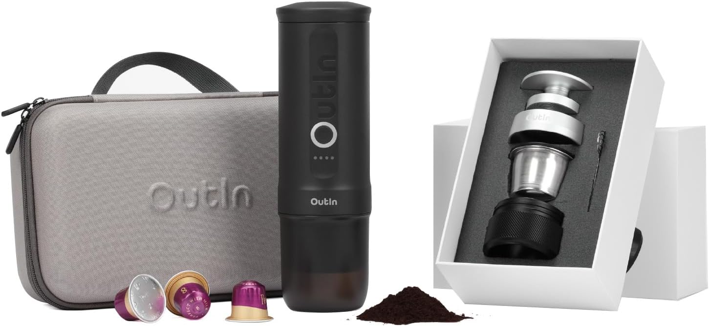 Outin Nano Complete Portable Espresso Set - Double Shot Efficiency!