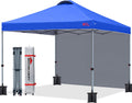 MASTERCANOPY Durable Pop-up Canopy Tent with 1 Sidewall - 8ftx8ft Blue