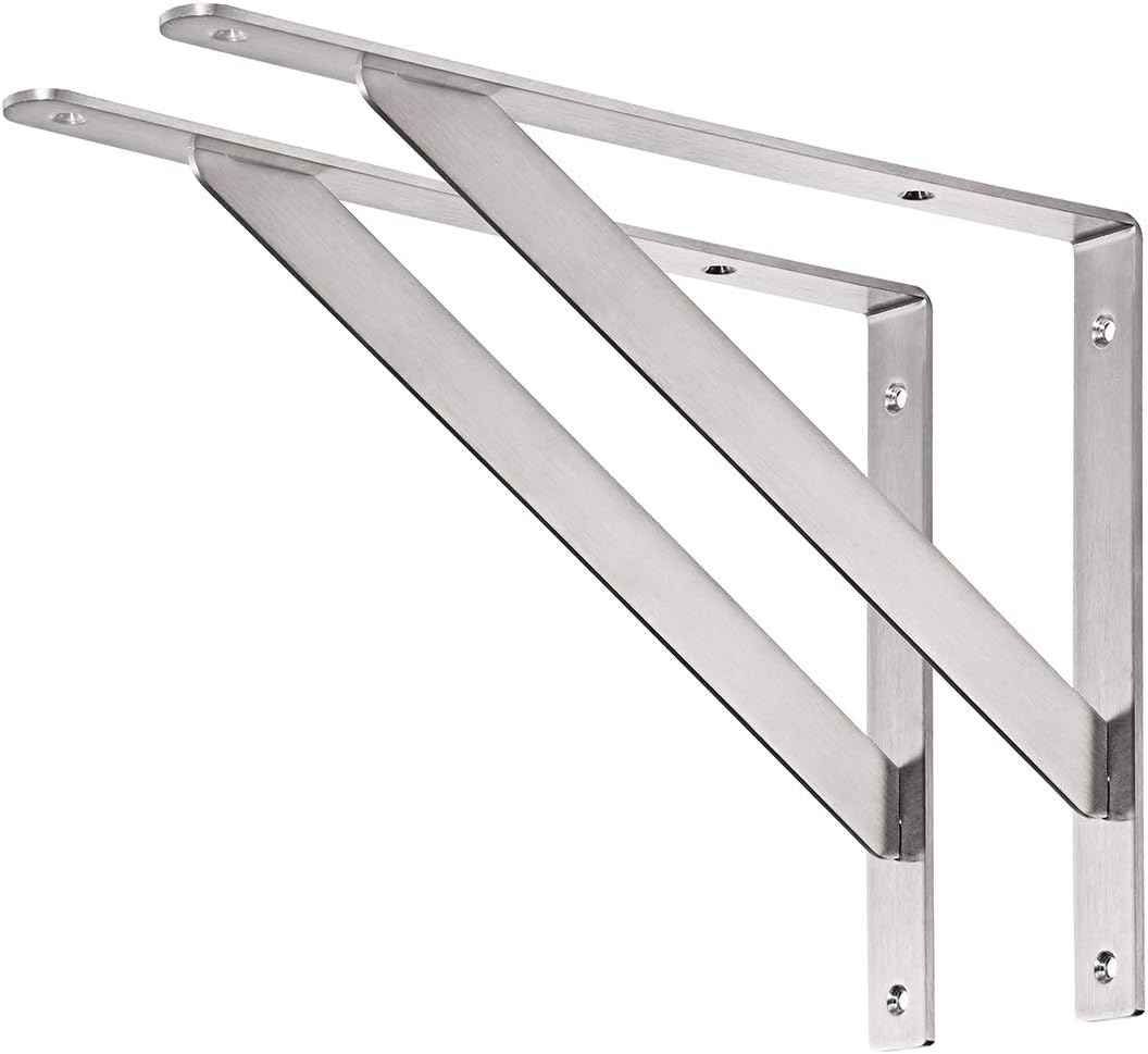 YUMORE 14in Stainless Steel Shelf Bracket for Heavy Duty Support