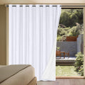 White Linen Blackout Curtains 100% Blackout Panel - Extra Wide 100x96