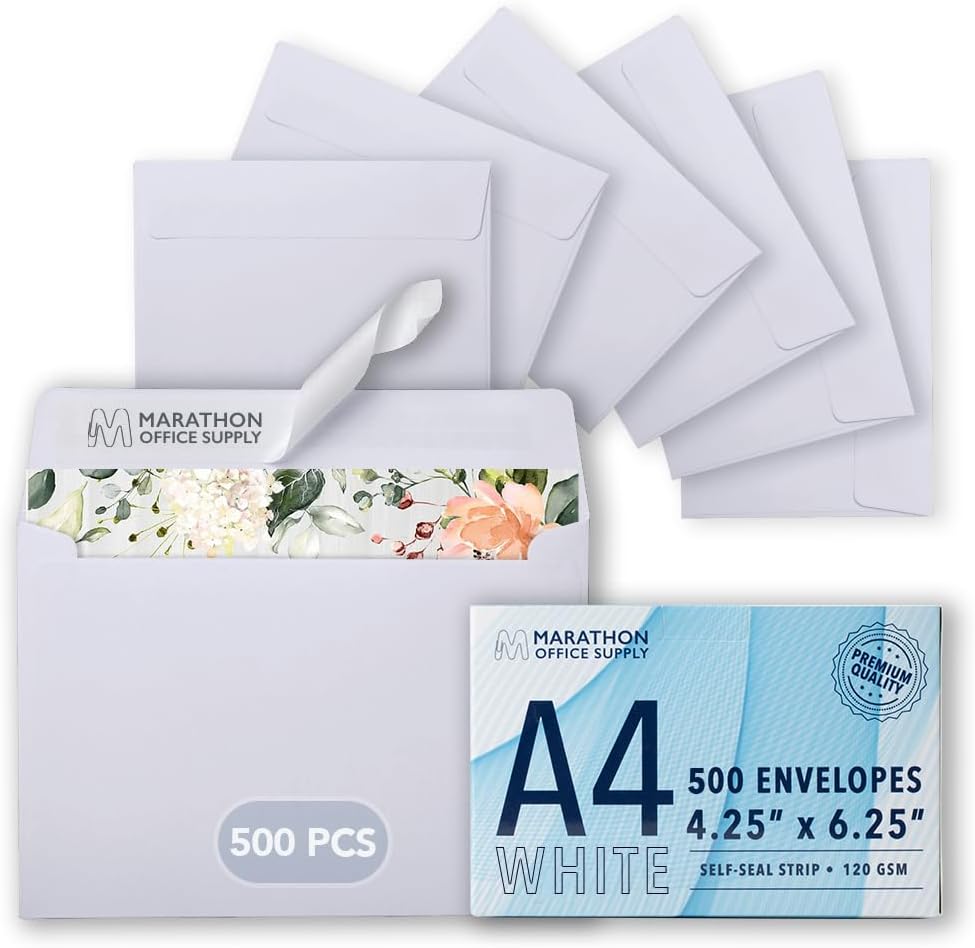 Premium A4 White Envelopes for Invitations and Greeting Cards