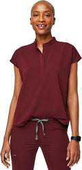 Rafaela Oversized Scrub Top for Women Mandarin Collar - Soft FIONx