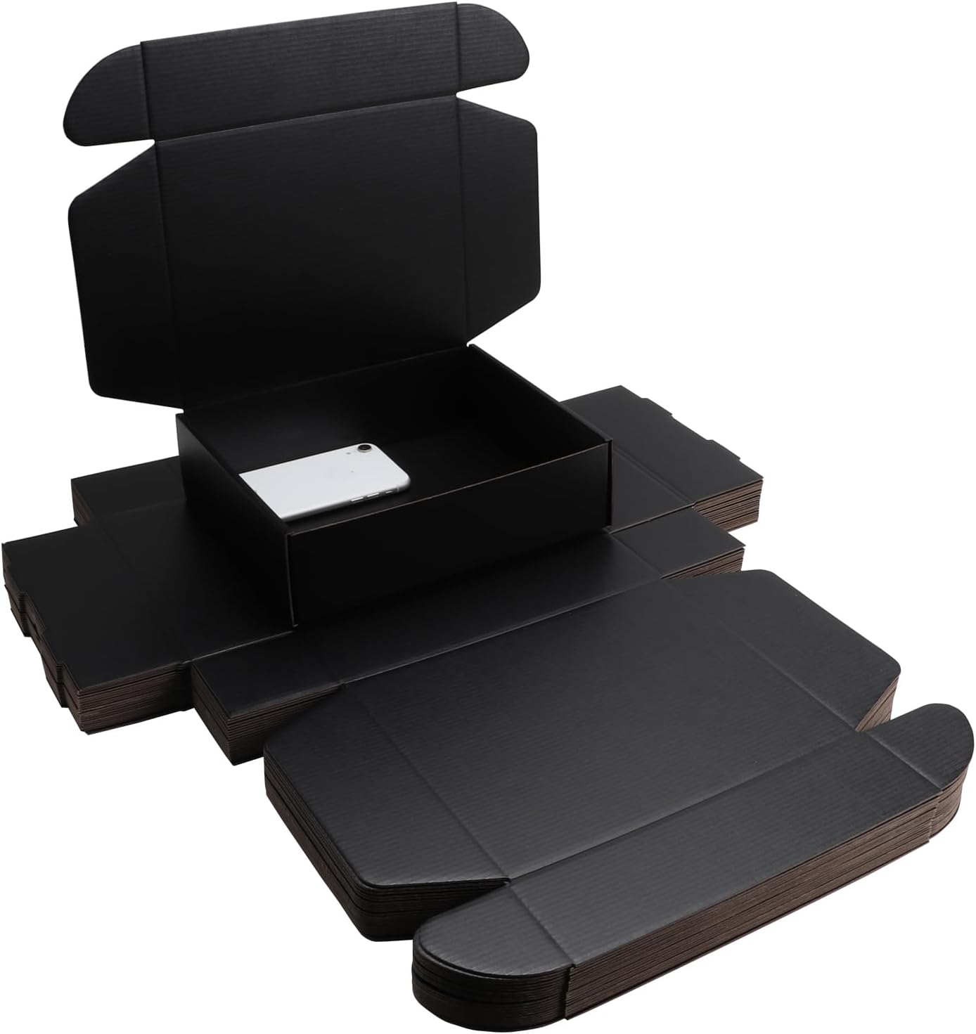 Black Corrugated Shipping Packaging Box for Gifts and More