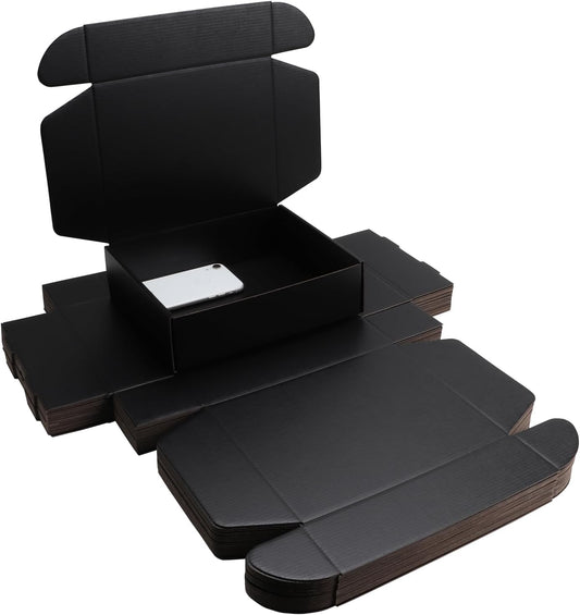 Black Corrugated Shipping Packaging Box for Gifts and More
