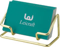 Business Card Holder for Desk - Cute Metal Card Organizer (Golden)