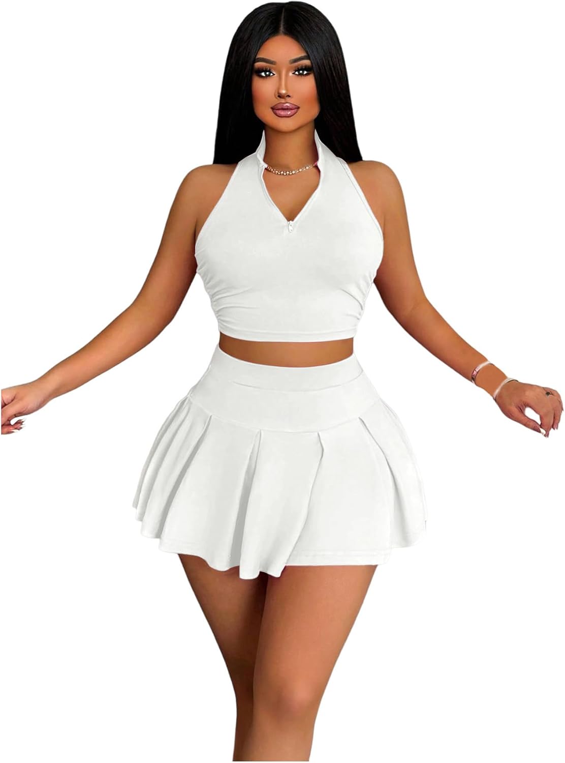 Women's 2 Piece Tennis Skirt Set for Stylish Athletic Wear