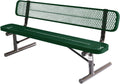 6 ft Coated Outdoor Park Bench with Back - Green Heavy-Duty