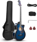 Ktaxon 4 String Acoustic Bass Guitar Kit - Full Size Blue