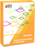 Waterproof Matte White Vinyl Labels by QYH - 120 Sheets!