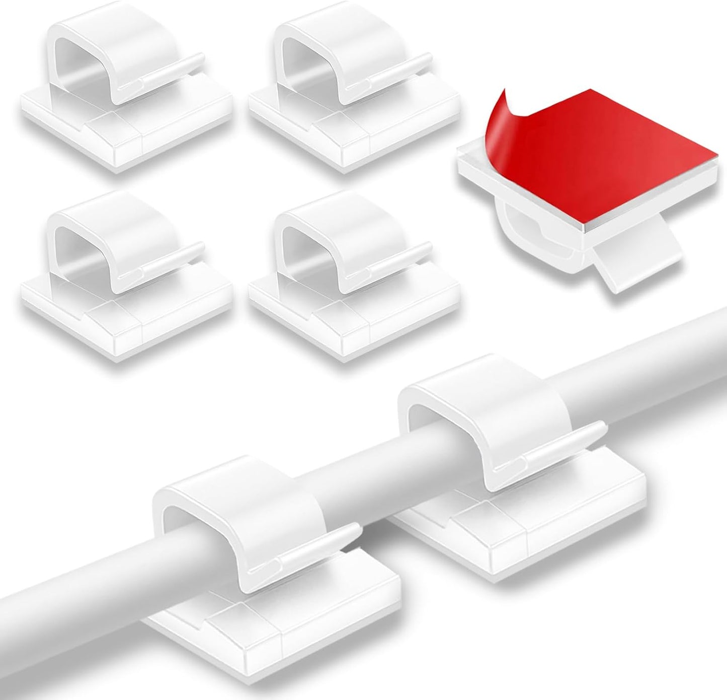 200 White Adhesive Cable Clips - Organization Made Easy!