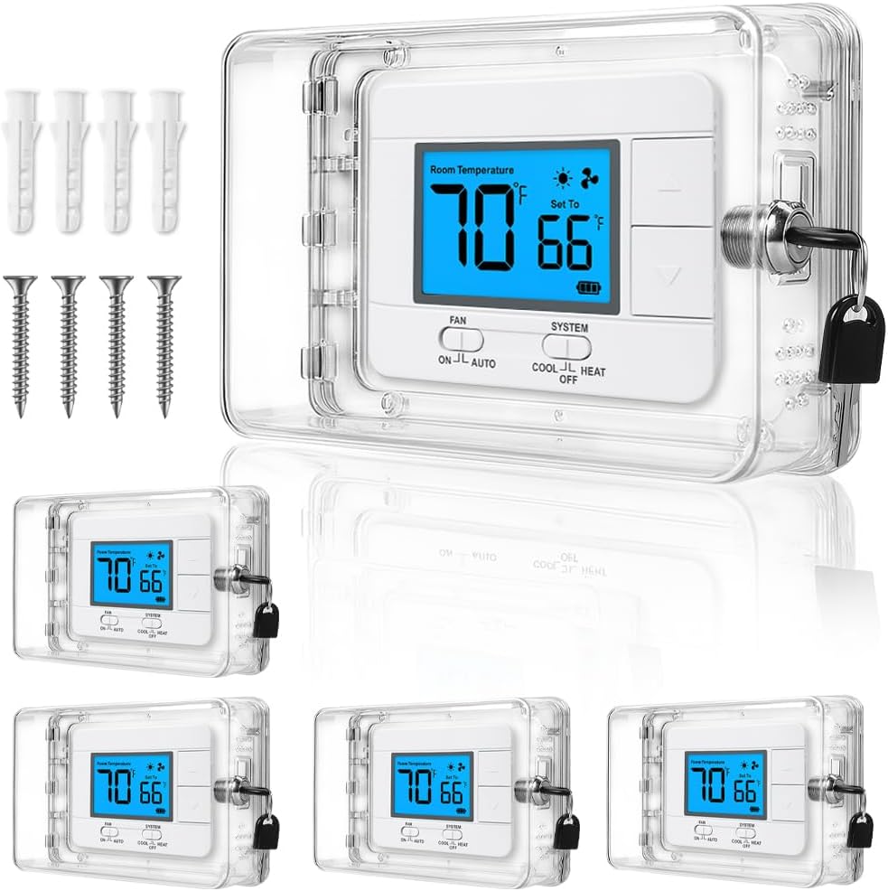 5 Pack Thermostat Lock Box with Key for Secure Home Devices