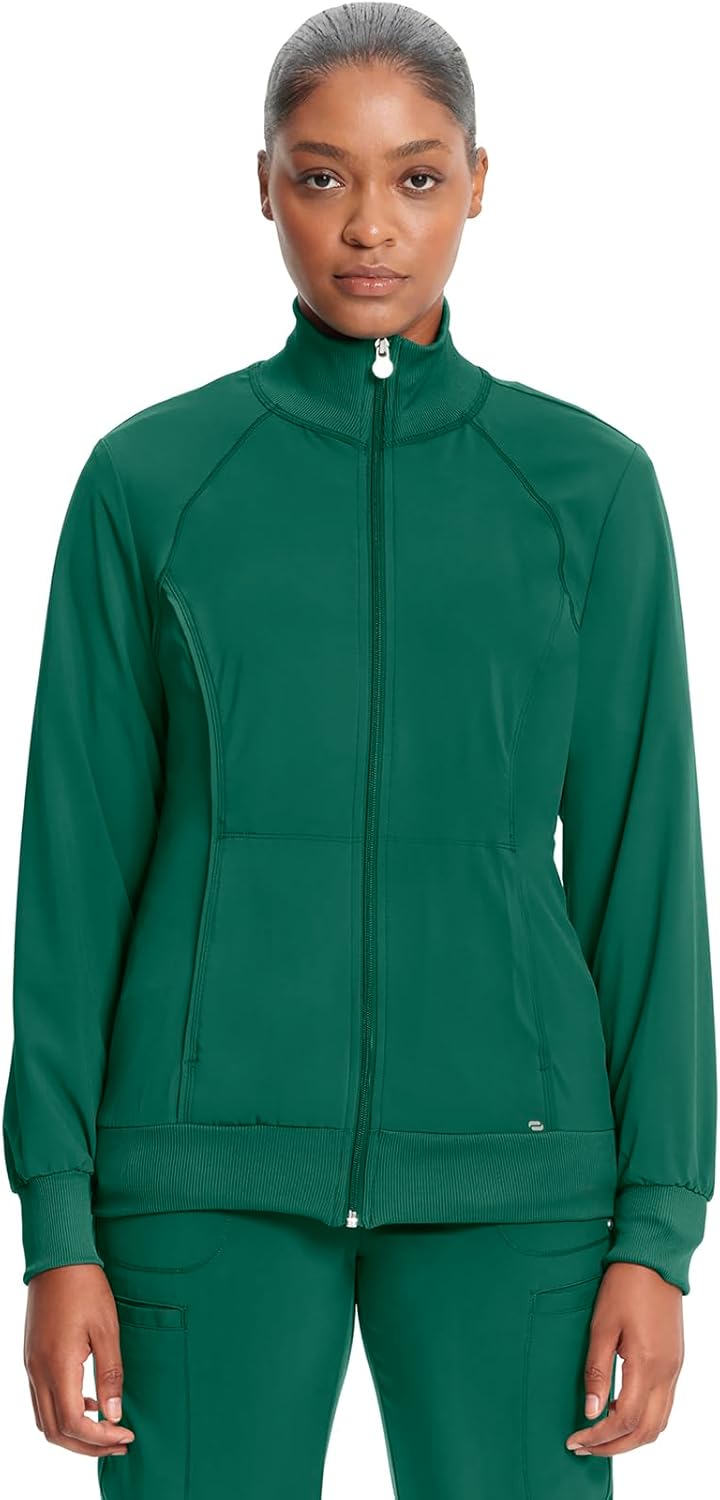 Infinity by Cherokee Zip Front Scrub Jackets for Women - Comfort