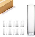 WGVI Thick Weighted Clear Cylinder Glass Vases, 3in x 12in - Bulk