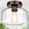 Industrial Semi Flush Mount Ceiling Light Oil Rubbed Bronze - LED